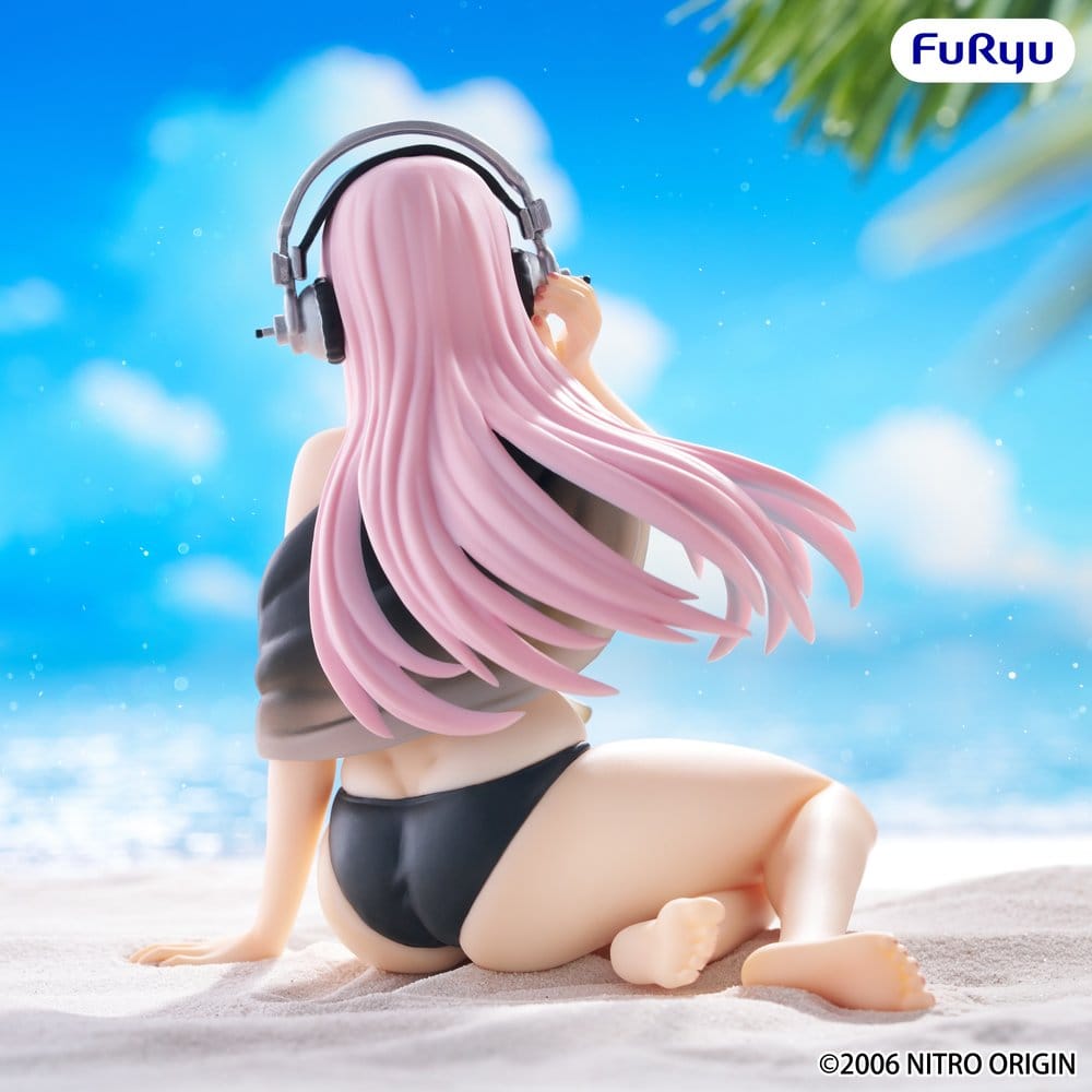Super Sonico Noodle Stopper PVC Statue Super Sonico Swimsuit Black Color Ver. 10 cm Furyu