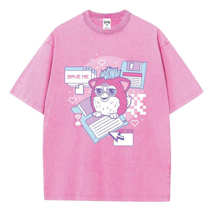 Furby T-Shirt Save Me Snow Washed