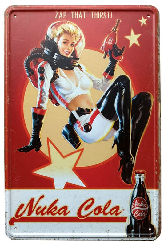 Fallout Metal Sign Nuka Cola Girl Tin signs