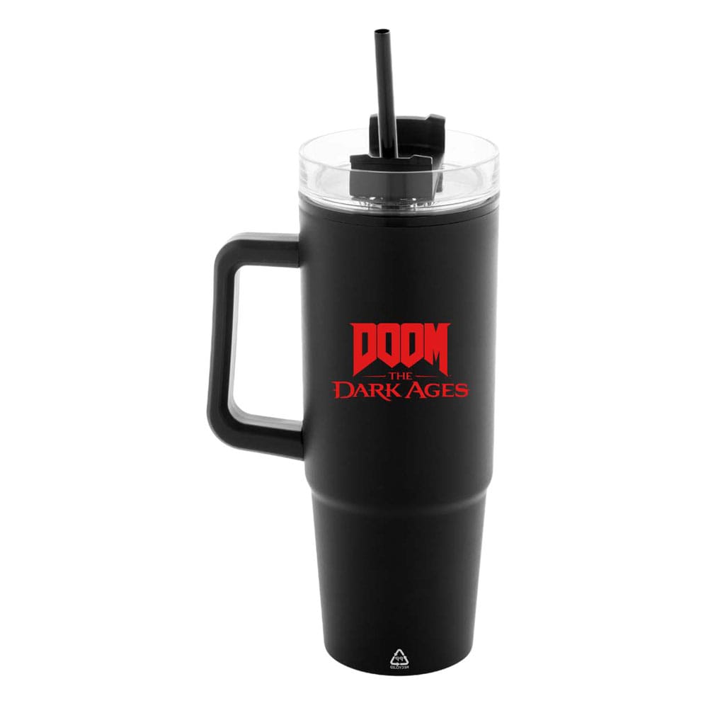 Doom The Dark Ages Insulated Mug with Straw Shield 1180 ml Cups & Mugs