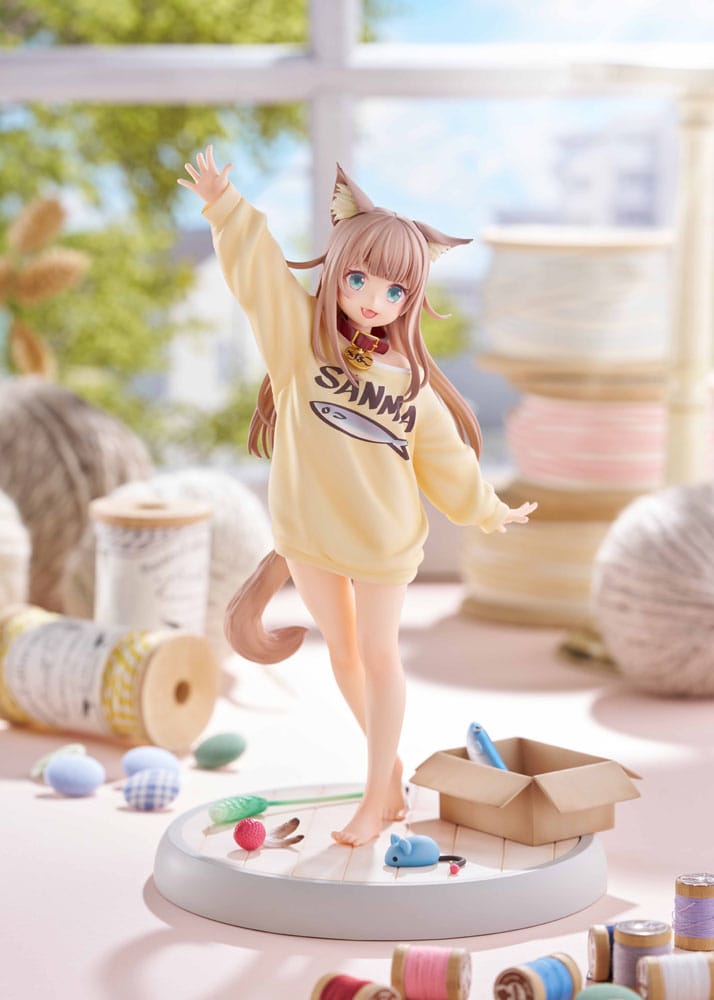 My Cat Is a Kawaii Girl Statue 1/6 Kinako Play With Ver. AmiAmi Limited Edition 21 cm Golden Head