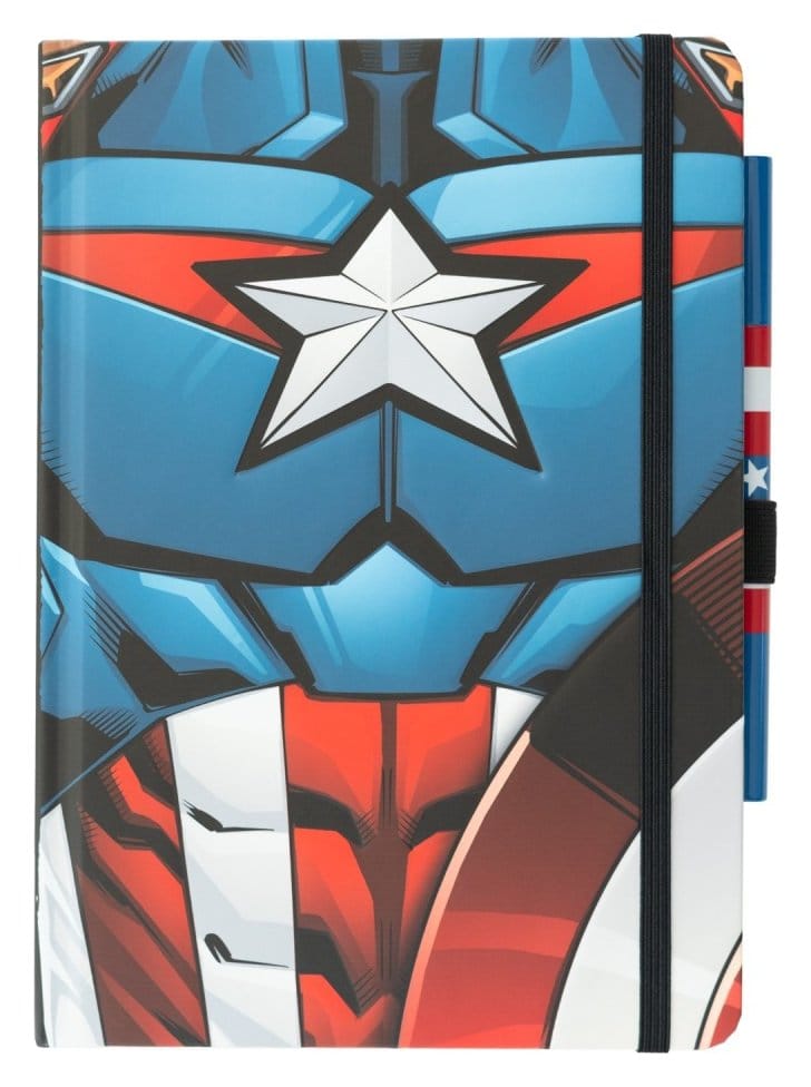 Marvel Captain America Premium Notebook with Pen Uniform A5 Grupo Erik