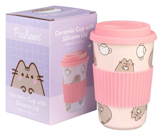 Pusheen Ceramic Mug with Lid 400 ml