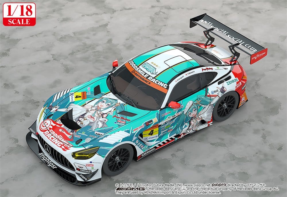 Hatsune Miku GT Project Vehicle 1/18 Good Smile Hatsune Miku AMG 2023 Season Opening Ver. 26 cm