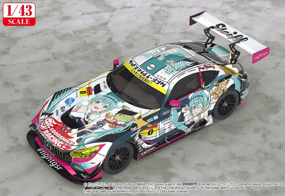 Hatsune Miku GT Project Vehicle 1/43 Good Smile Hatsune Miku AMG 2018 Final Race Ver. 11 cm