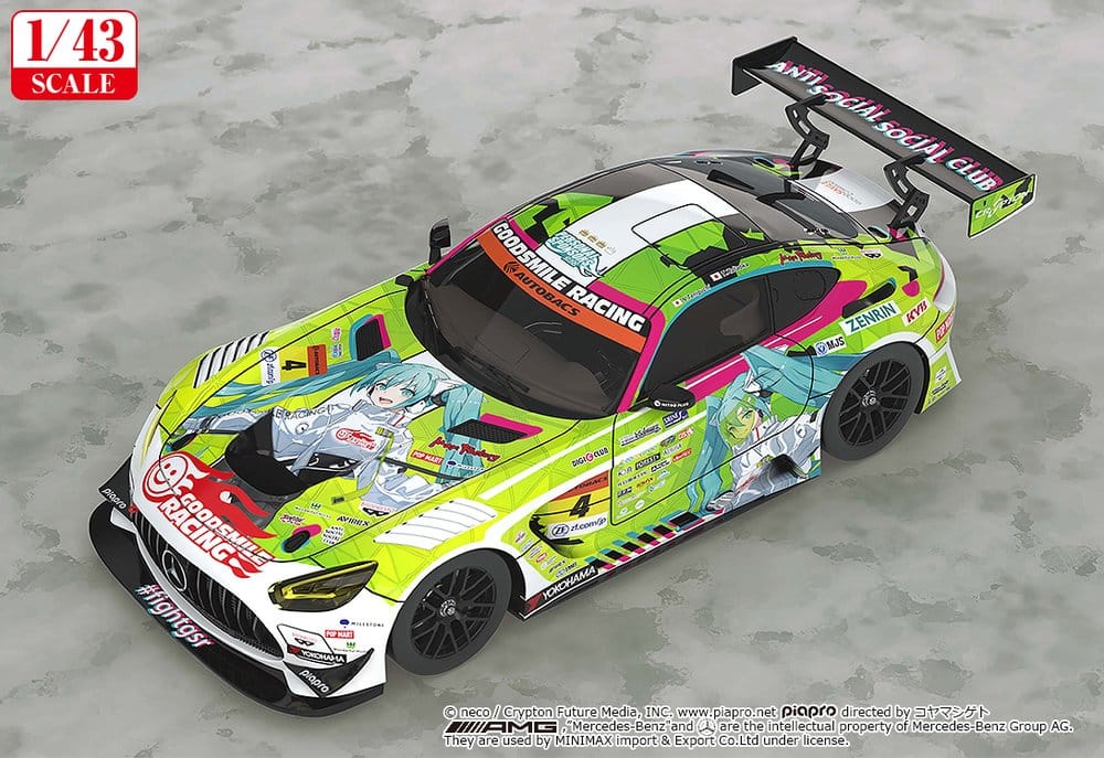 Hatsune Miku GT Project Vehicle 1/43 Good Smile Hatsune Miku AMG 2022 Season Opening Ver. 11 cm