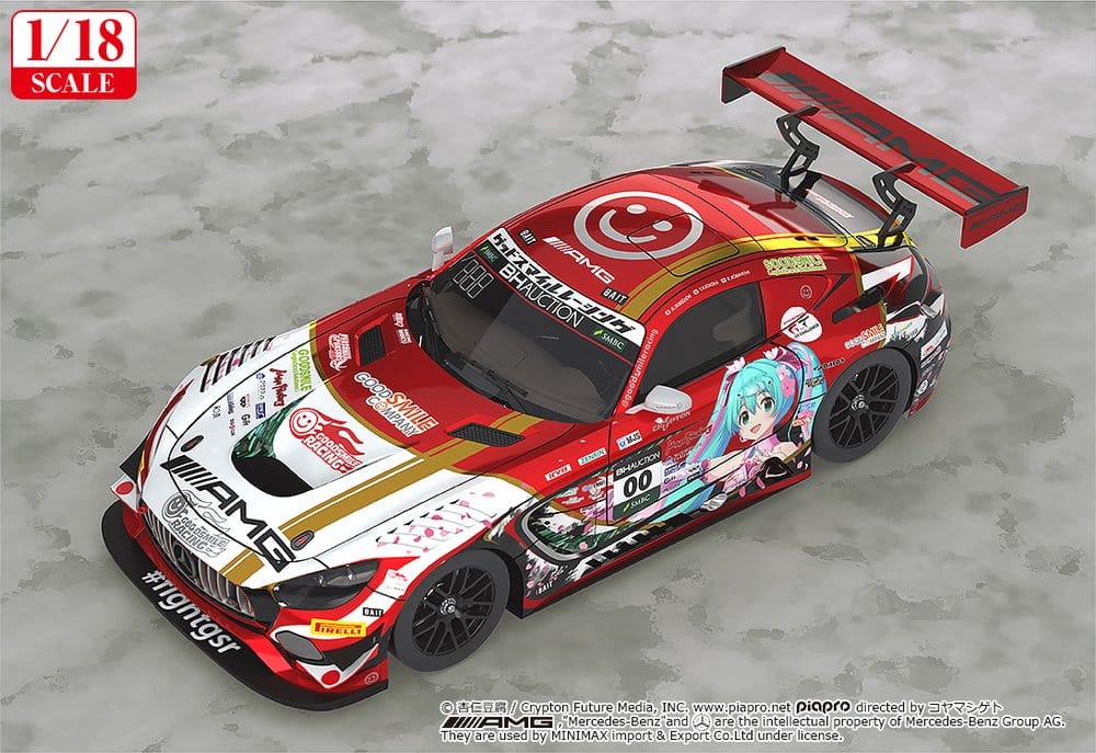 Hatsune Miku GT Project Vehicle 1/18 Mercedes-AMG Team GOOD SMILE 2019 SUZUKA 10HOURS Ver. 26 cm