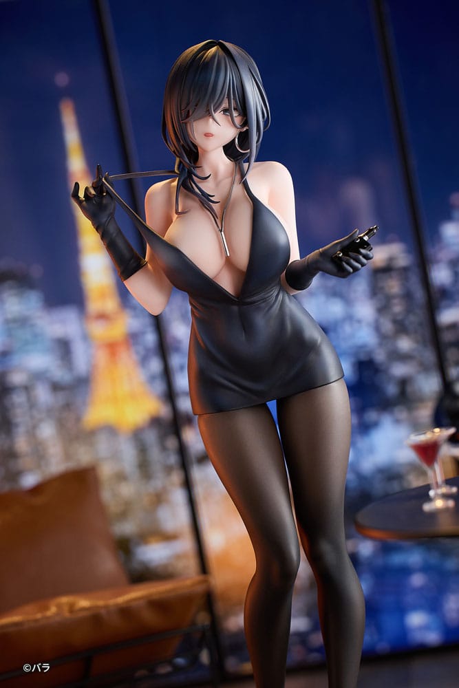 Original Character PVC Statue 1/6 Ishimi Yokoyama Black One-piece Dress Ver. illustration by Bara 28 cm Hanabee