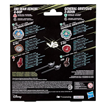 Beyblade X and Star Wars Collab Obi-Wan Kenobi 4-60P vs. General Grievous 3-80HN