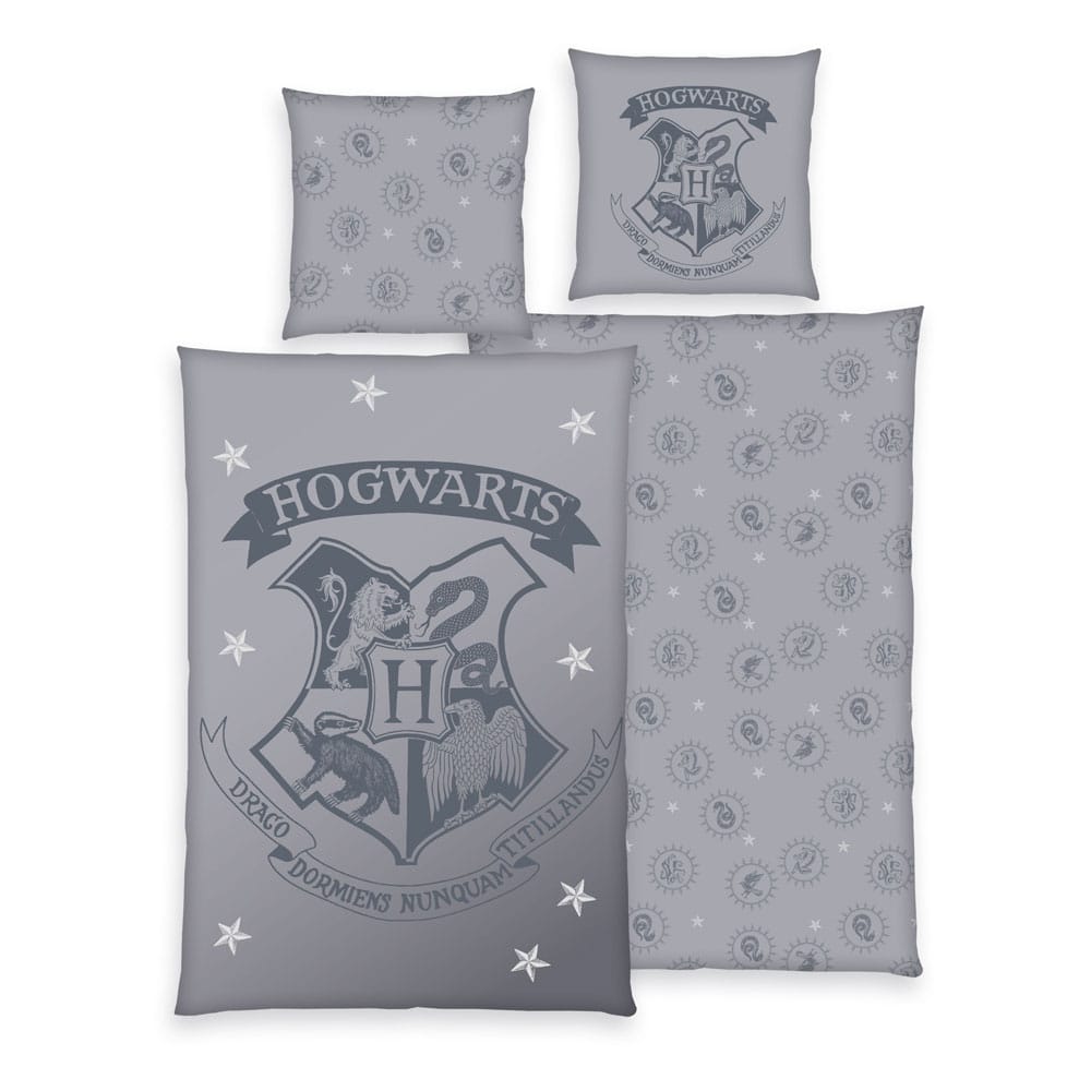 Harry Potter Duvet Set Grey 135 x 200 cm / 80 x 80 cm Blankets & Duvets