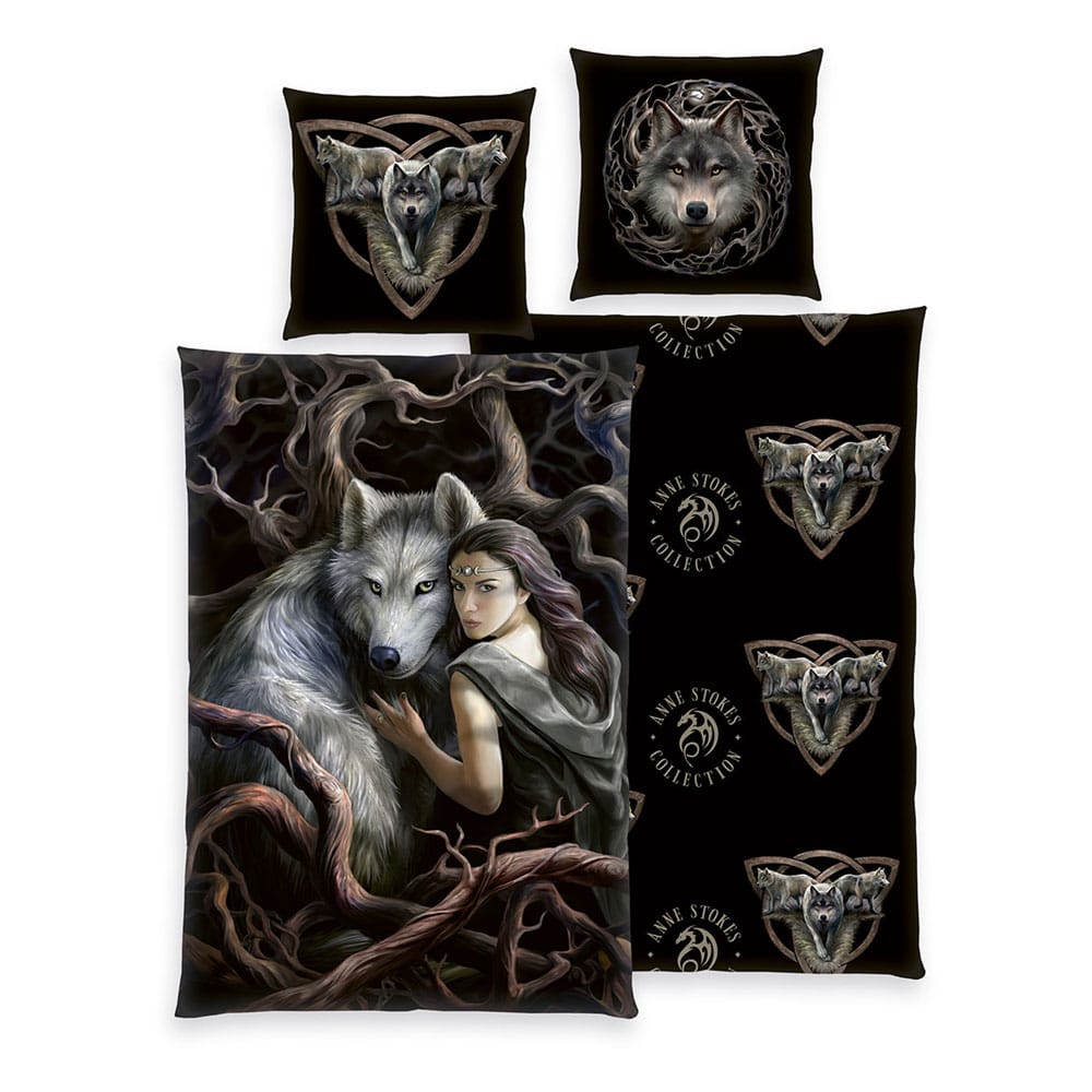 Anne Stokes bed linen Wolfs 135 x 200 cm Blankets & Duvets