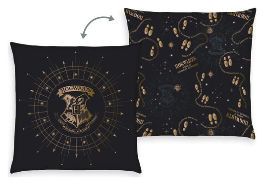 Harry Potter Pillow Hogwarts Crest & Marauder's Map 40 x 40 cm