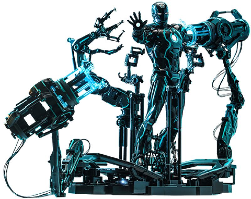 Iron Man 2 Action Figure 1/6 Neon Tech Iron Man with Suit-Up Gantry 32 cm Action figures