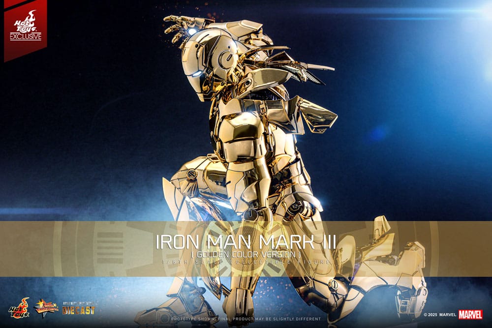 Iron Man Movie Masterpiece Diecast Action Figure 1/6 Iron Man Mark III (Gold Color Version) Hot Toys Exclusive 33 cm Hot Toys