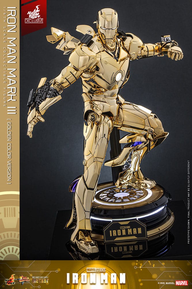 Iron Man Movie Masterpiece Diecast Action Figure 1/6 Iron Man Mark III (Gold Color Version) Hot Toys Exclusive 33 cm Hot Toys