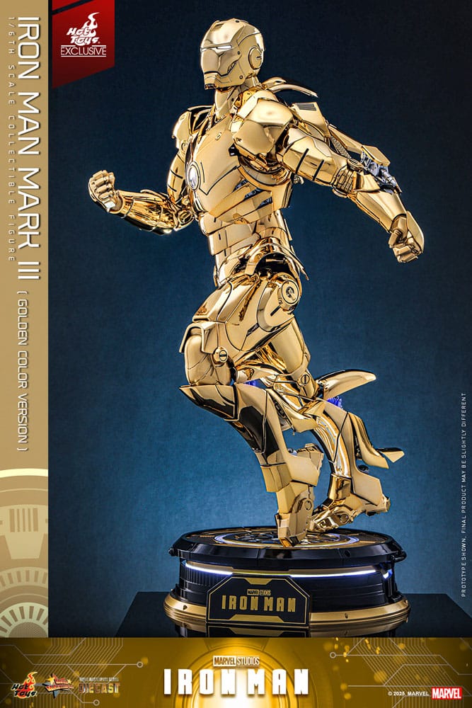 Iron Man Movie Masterpiece Diecast Action Figure 1/6 Iron Man Mark III (Gold Color Version) Hot Toys Exclusive 33 cm Hot Toys