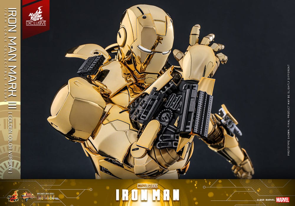 Iron Man Movie Masterpiece Diecast Action Figure 1/6 Iron Man Mark III (Gold Color Version) Hot Toys Exclusive 33 cm Hot Toys