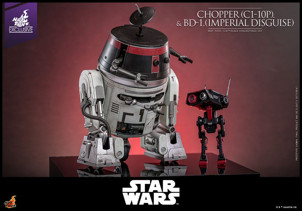 Star Wars Action Figure Set 1/6 Chopper (C1-10P&trade;) & BD-1&trade; (Imperial Disguise) 18 cm & 8 cm Hot Toys