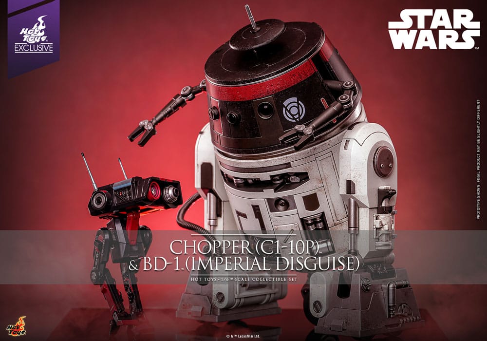 Star Wars Action Figure Set 1/6 Chopper (C1-10P&trade;) & BD-1&trade; (Imperial Disguise) 18 cm & 8 cm Hot Toys