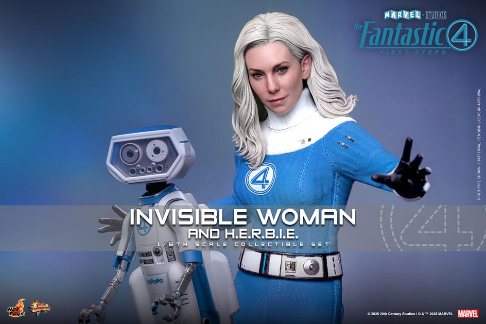 The Fantastic Four: First Steps Movie Masterpiece Action Figure 2-Pack 1/6 Invisible Woman & H.E.R.B.I.E. 28 cm Hot Toys