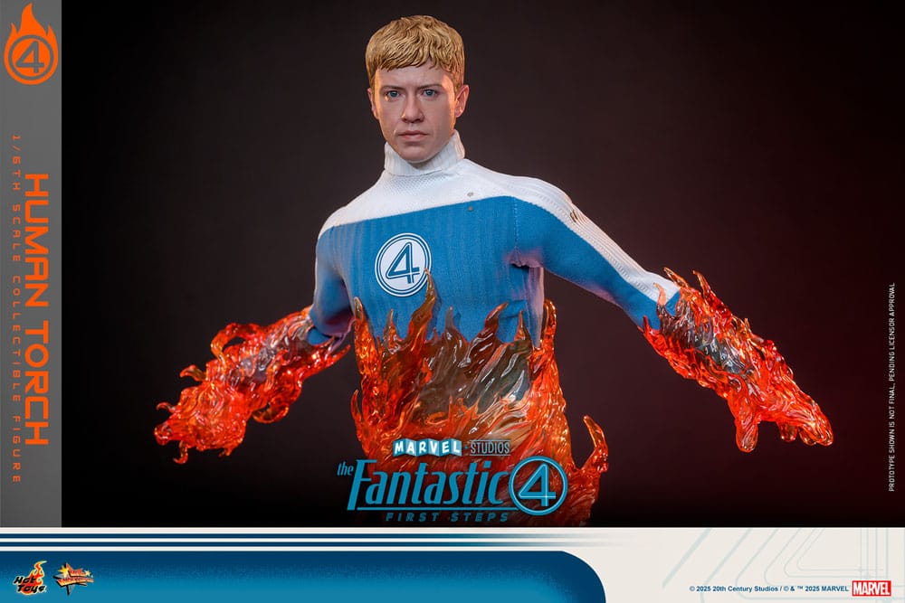 The Fantastic Four: First Steps Movie Masterpiece Action Figure 1/6 Human Torch 30 cm Hot Toys