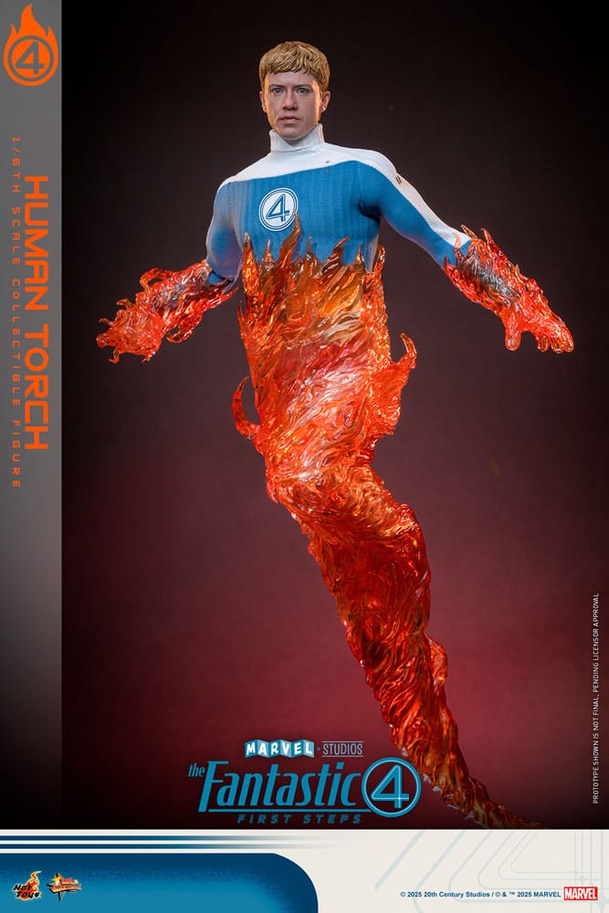 The Fantastic Four: First Steps Movie Masterpiece Action Figure 1/6 Human Torch 30 cm Hot Toys