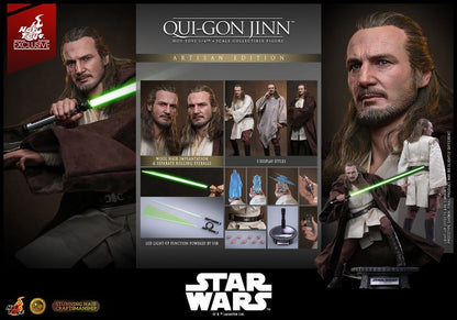 Star Wars: The Phantom Menace Movie Masterpiece Action Figure 1/6 Qui-Gon Jinn (Artisan Edition) Hot Toys Exclusive 32 cm