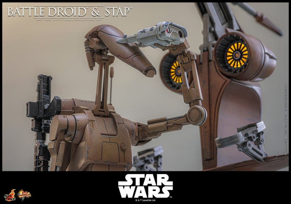 Star Wars: The Phantom Menace Movie Masterpiece Action Figure Set 1/6 Battle Droid & STAP 32 cm Hot Toys