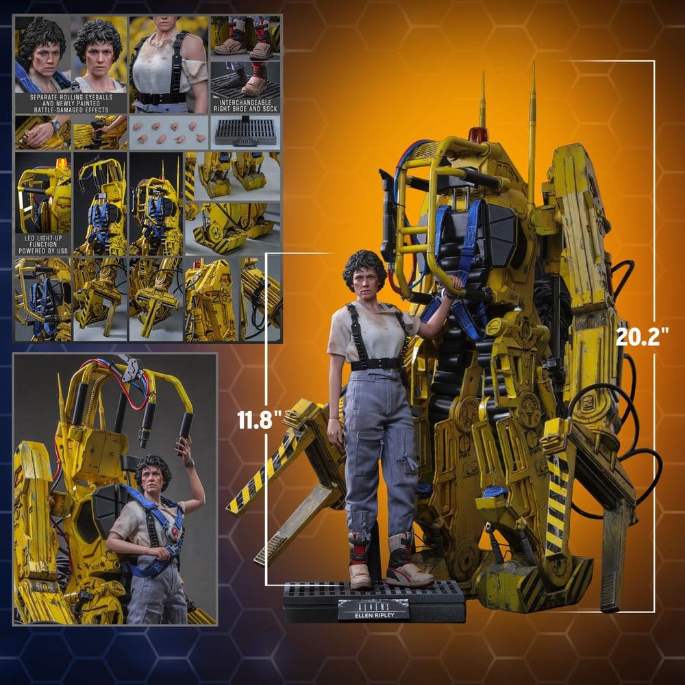 Aliens Movie Masterpiece Figure Set 1/6 Ellen Ripley and Power Loader 52 cm