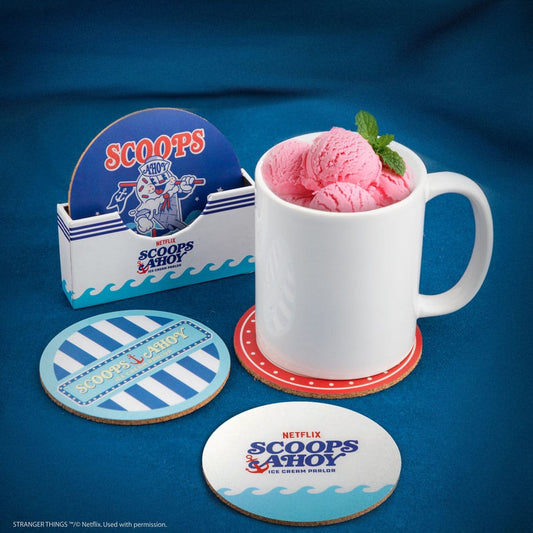 Stranger Things Scoops Ahoy Coaster 4-Pack - FanofThings.co.uk