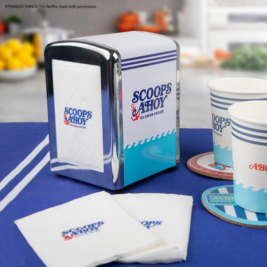 Stranger Things Napkin Dispenser set Scoops Ahoy - FanofThings.co.uk