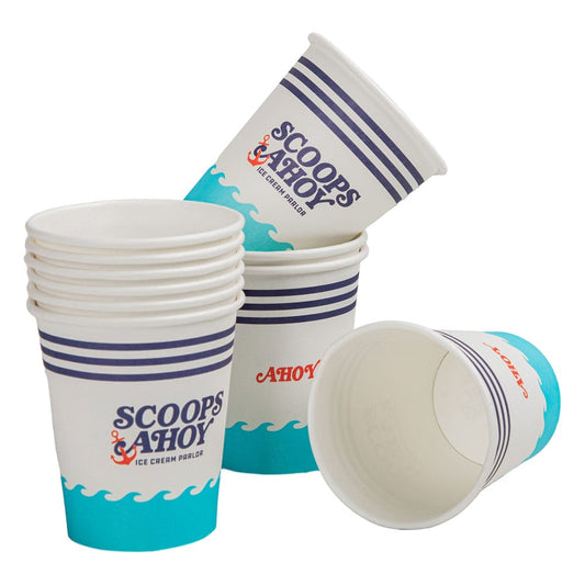 Stranger Things Set of 24 Paper Cups Scoops Ahoy - FanofThings.co.uk