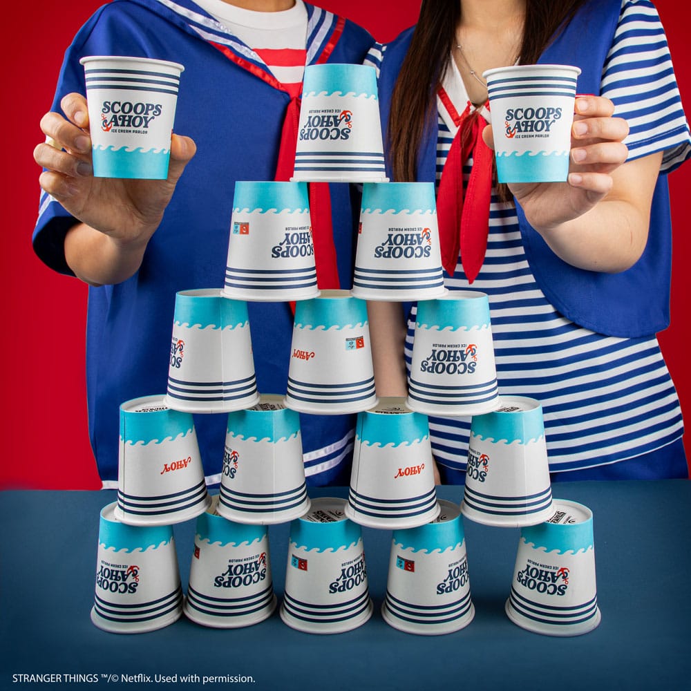 Stranger Things Set of 24 Paper Cups Scoops Ahoy - FanofThings.co.uk