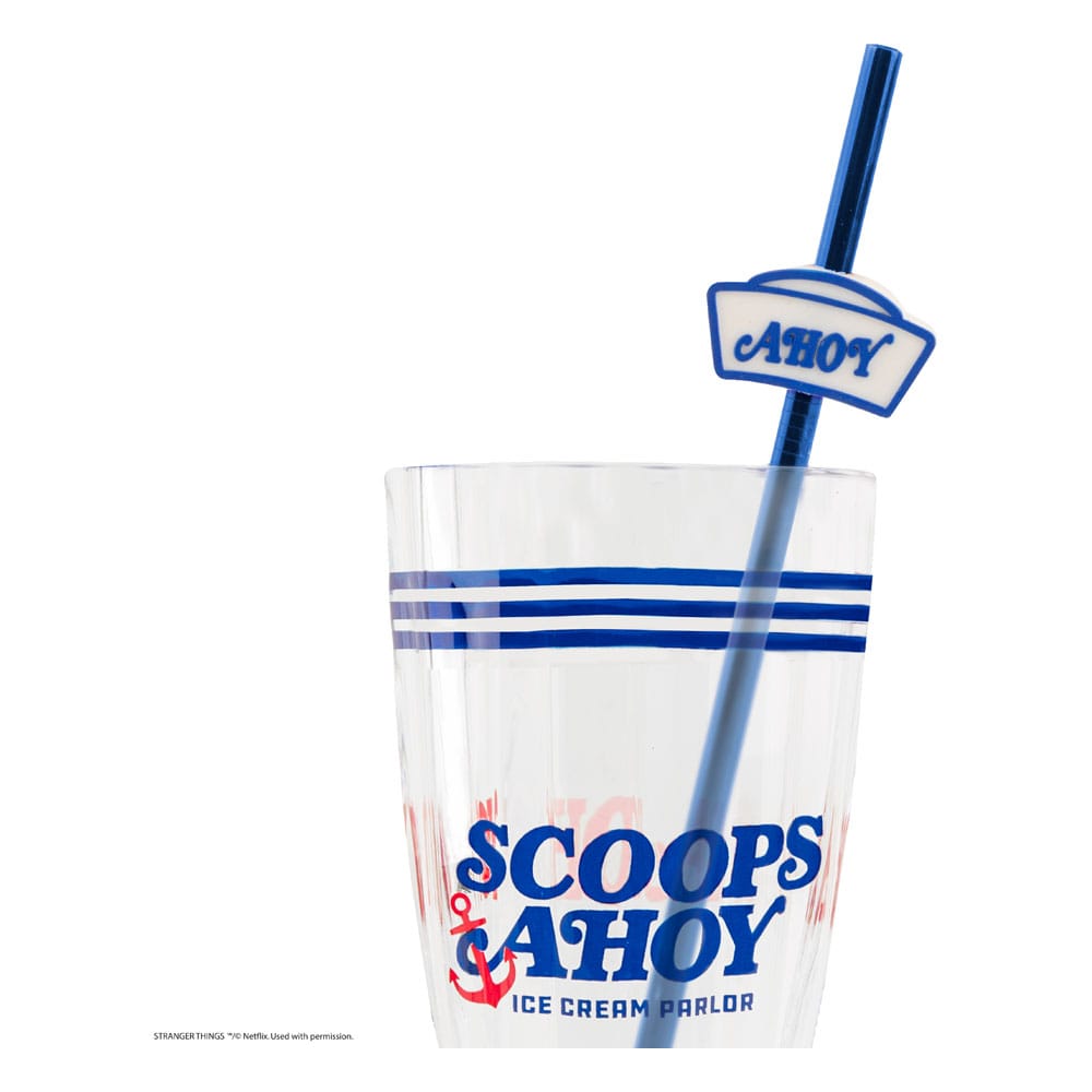 Stranger Things Milkshake Glass Set Scoops Ahoy - FanofThings.co.uk