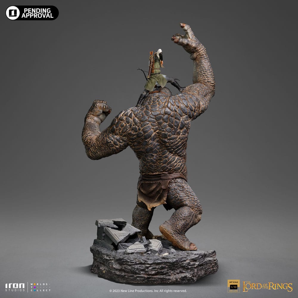 Lord Of The Rings Deluxe Art Scale Statue 1/10 Cave Troll and Legolas 72 cm