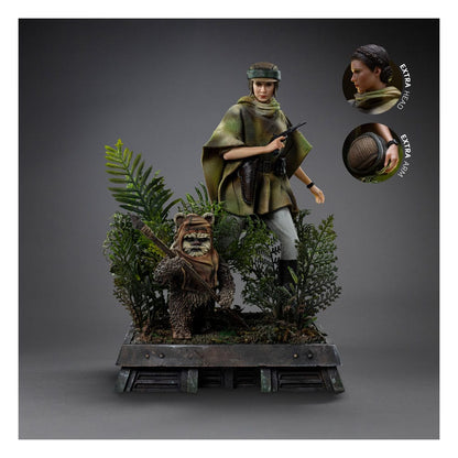 Star Wars Episode VI Art Scale Statue 1/10 Leia and Wicket 21 cm Iron Studios