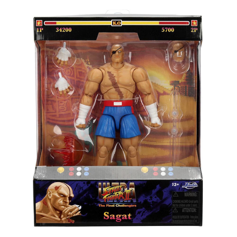 Ultra Street Fighter II: The Final Challengers Action Figure 1/12 Sagat 19 cm Jada Toys