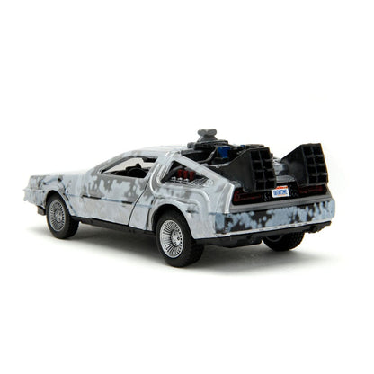 Back to the Future Hollywood Rides Diecast Model 1/32 DeLorean Time Machine Frost Jada Toys