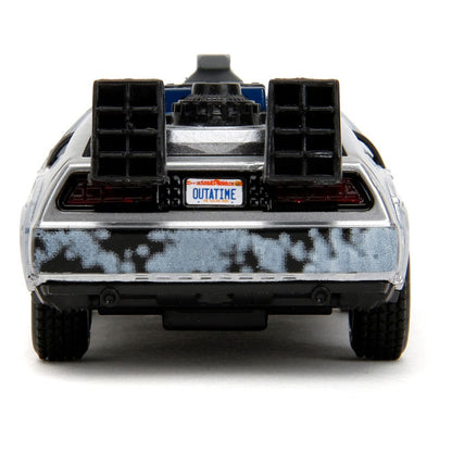 Back to the Future Hollywood Rides Diecast Model 1/32 DeLorean Time Machine Frost Jada Toys