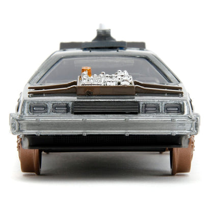 Back to the Future III Hollywood Rides Diecast Model 1/32 DeLorean Time Machine Railroad Wheels