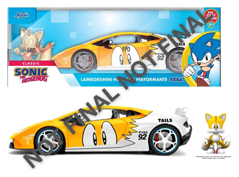 Sonic Diecast Vehicle 1:24 Tails Lamborghini Huracan 19 cm