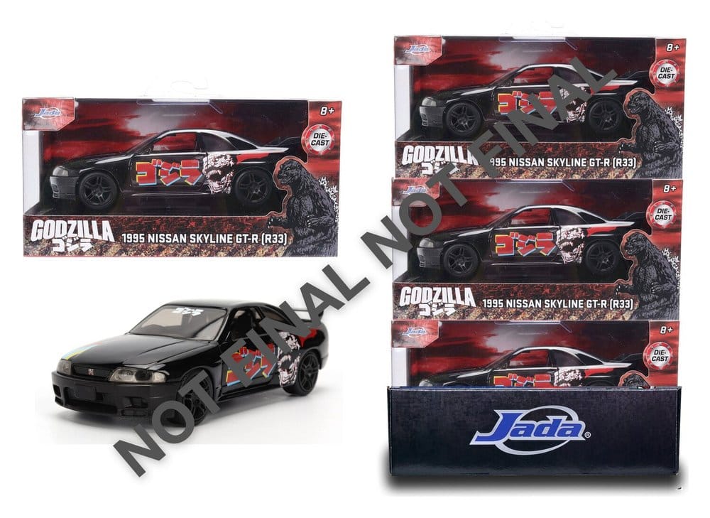 Godzilla Diecast Model 1:32 Nissan Skyline GT-R R33 Assortment (6)