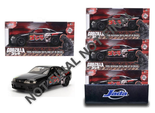 Godzilla Diecast Model 1:32 Nissan Skyline GT-R R33 Assortment (6)