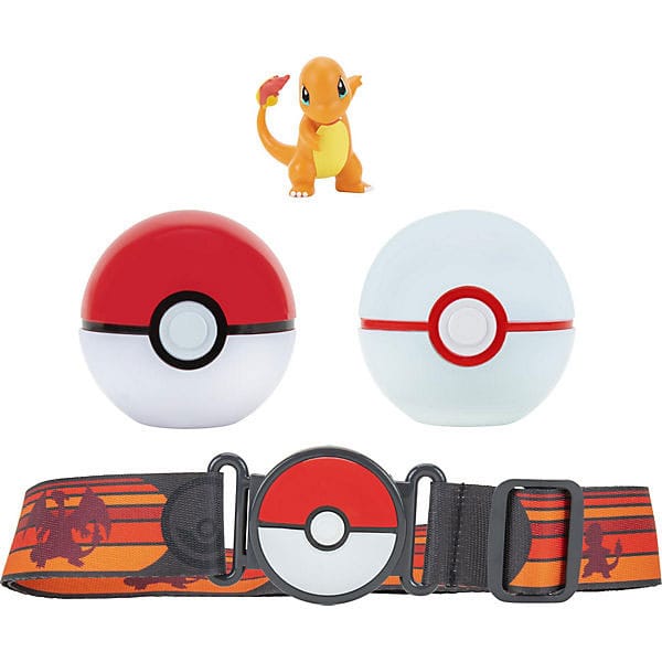 PokÃ©mon Clipâ€™nâ€™Go PokÃ© Ball Belt Set PokÃ© Ball Luxury Ball & Charmander Action figures