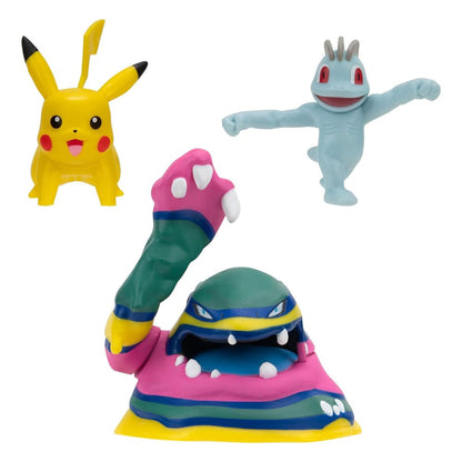 Pokémon Battle Figure Set 3-Pack Machop Pikachu #1 Alolan Muk 5 cm Action figures