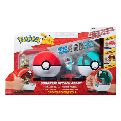 PokÃ©mon Surprise Attack Game Axew & PokÃ© Ball vs. Totodile & Net Ball