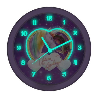 Unicorn Academy Wall Clock Glow in the Dark