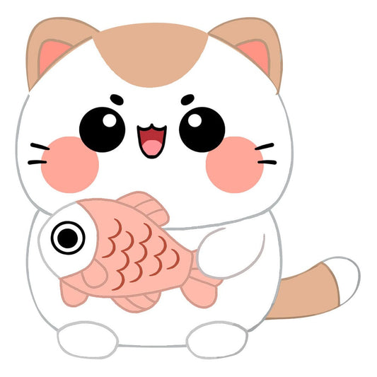 Funny Cat Plush Figure Cat with Fish 25 cm Plushes