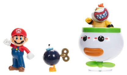 World of Nintendo Mini Figure 2-Pack Mario and Bowser Jr. Clown Car 6 cm Jakks Pacific