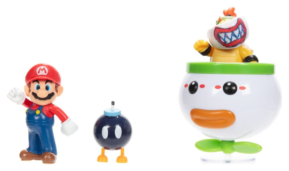 World of Nintendo Mini Figure 2-Pack Mario and Bowser Jr. Clown Car 6 cm Jakks Pacific